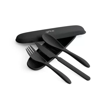Conjunto de Talheres Fibra de Bambu Preto